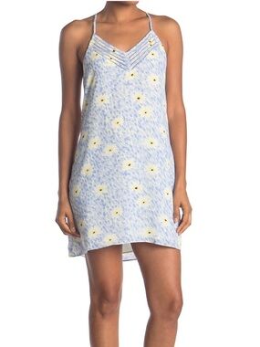SOCIALITE Blue Floral Cottagecore Spring Racerback Mini Dress Size S NWT